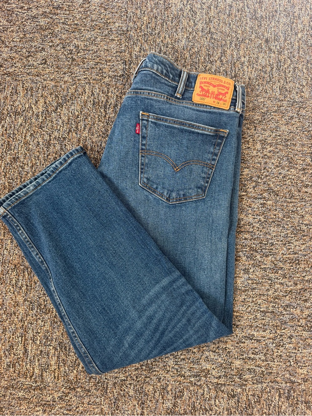 Levi's Men's 505 Denim Straight Leg Jeans in Medium Blue 38X30